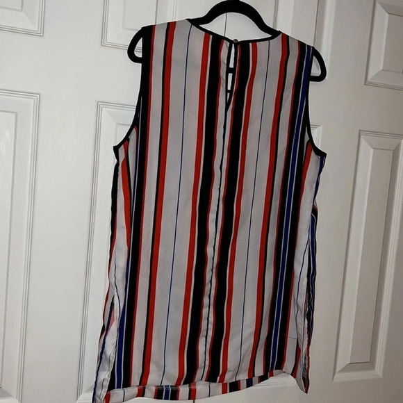 Vince  Camuto Sleeveless Tunic striped Blouse Sz L - Picture 8 of 13